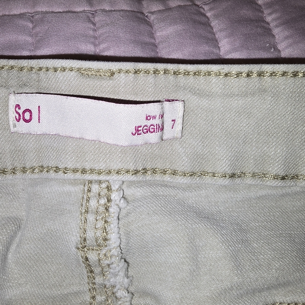 Juniors light Olive SO Skinny Jegging‎ Jeans sz 7 - Picture 2 of 5